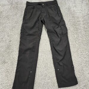 PrAna‎ Mens Nylon Stretch Hiking Pants Gray Size 30x32 Outdoor Trail Travel